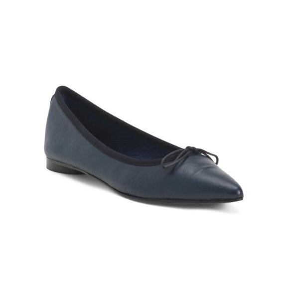 NUR ITALY Navy Made In Italy Leather Isabella Flats - Picture 1 of 2